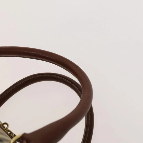 BURBERRY Nova Check Boston Bag PVC Beige Gold Auth 119095 - Picture 9 of 16